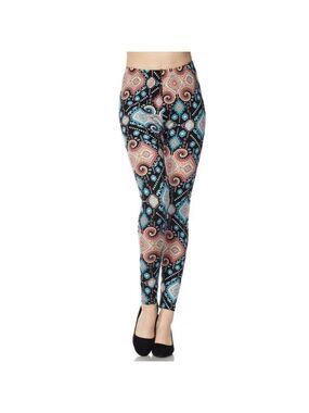 LEGGINGS DEPOT multi Colored Abstract Full Length Leggings Size 10 NWT